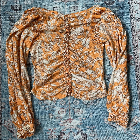 Free people say the word blouse in orange | size small - Picture 2 of 5